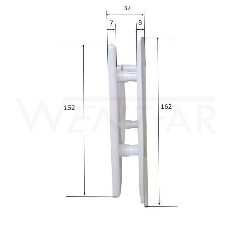Wymiary ramki RW 125 do paneli System+ produkcji Awenta.